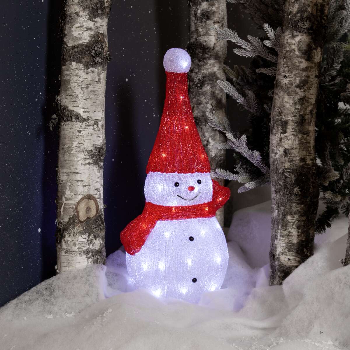 Crystalo LED-lys snømann