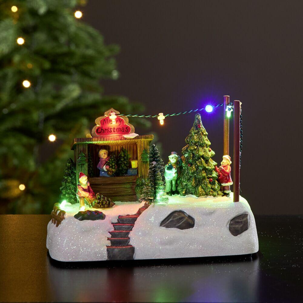 Iceville LED-lys juletreutsalg m/musikk