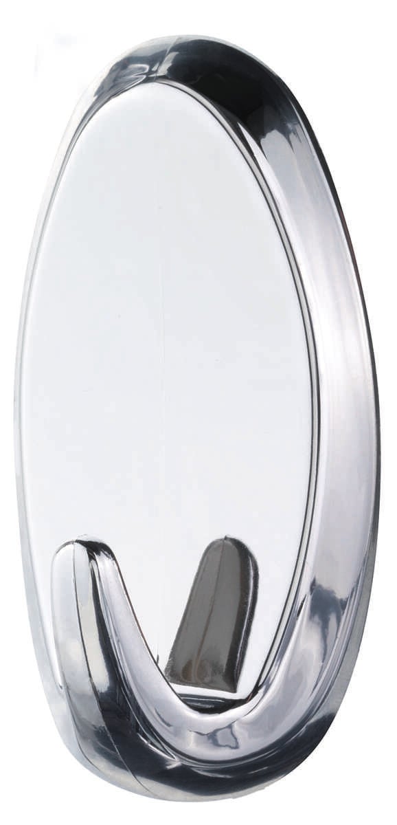 tesa® Powerstrips large oval sølv krok 2-pk