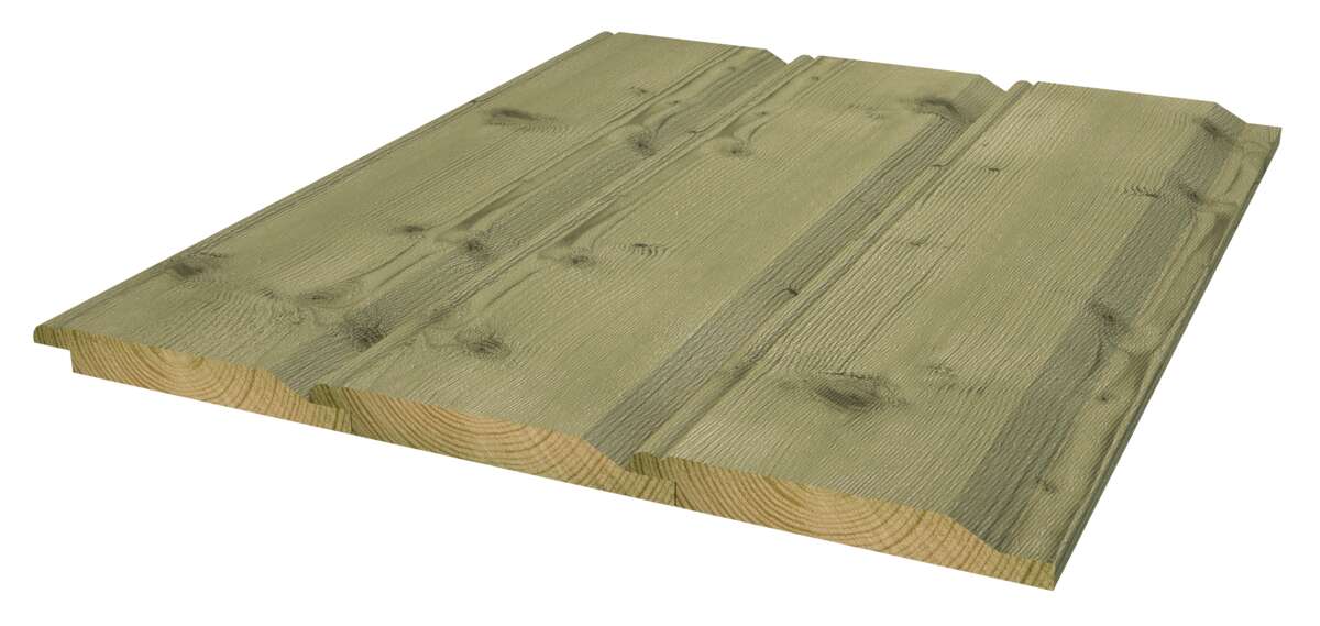 19x148 dobbelfals 28 gr impregnert furu kledning