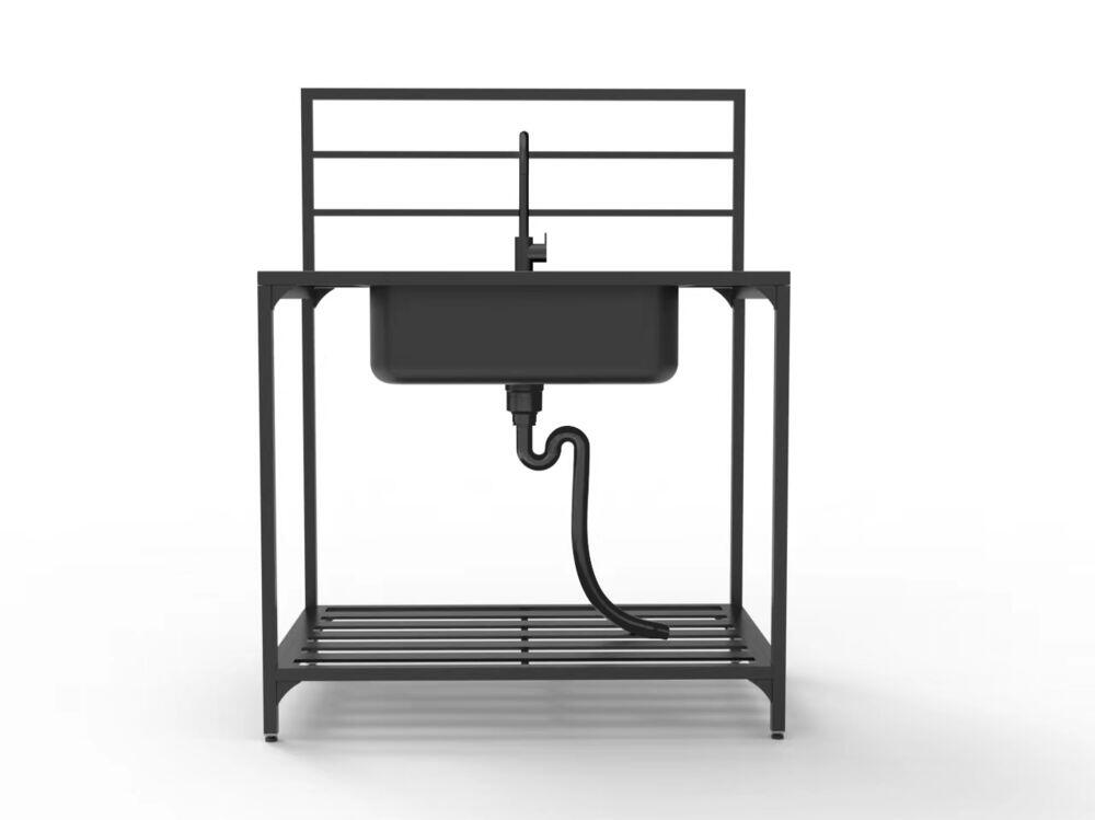 FCC utekjøkken modul 5 hylleseksjon m/vask og kran