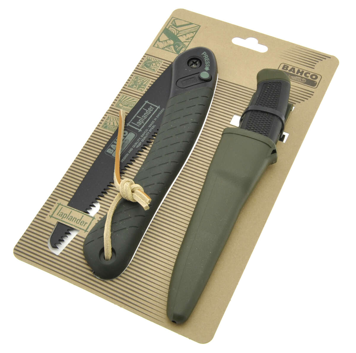 Bahco Laplander sammenleggbar tursag + kniv