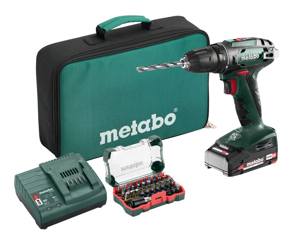 Metabo BS 18 drill m/batteri og bits