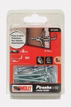 Molly M14205 gipsplugg + krok Ø8 x 44 mm