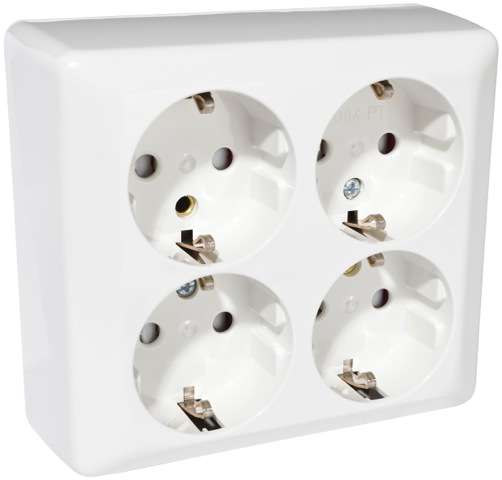 Elko utenpåliggende 4-veis stikkontakt m/jord