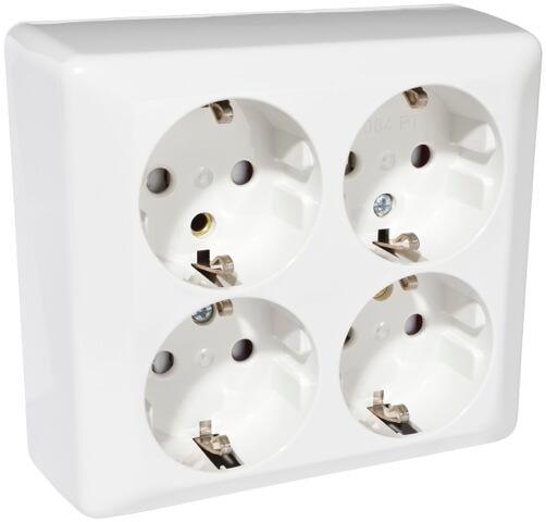 Elko utenpåliggende 4-veis stikkontakt m/jord