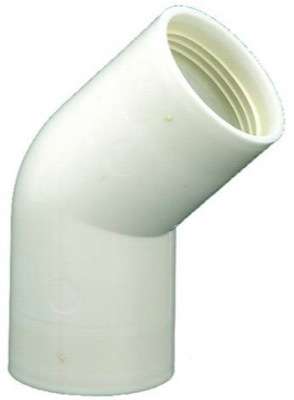 PP 32mm Bøy 45 ° med fast gummiringstetning