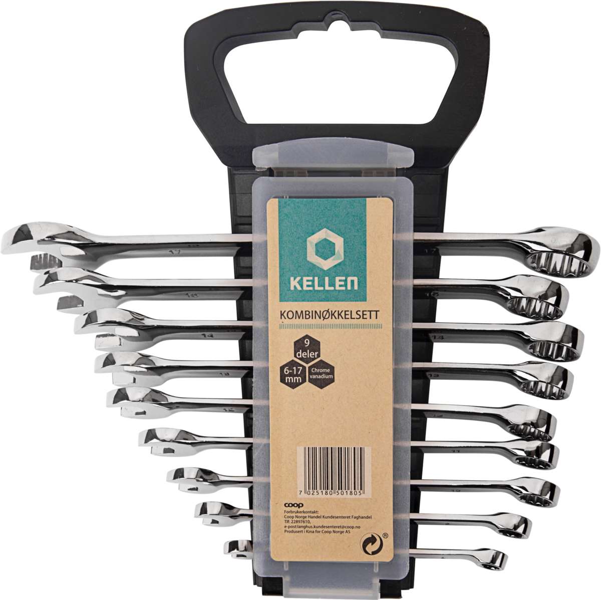 Kellen kombinøkkelsett 9 deler