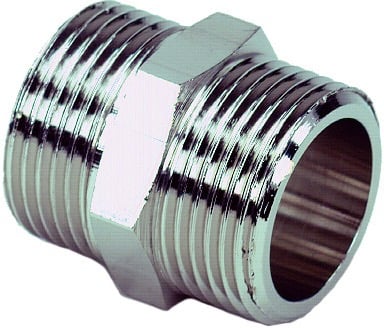 Gelia metall-dobbelnippel R10 utv.gjenger