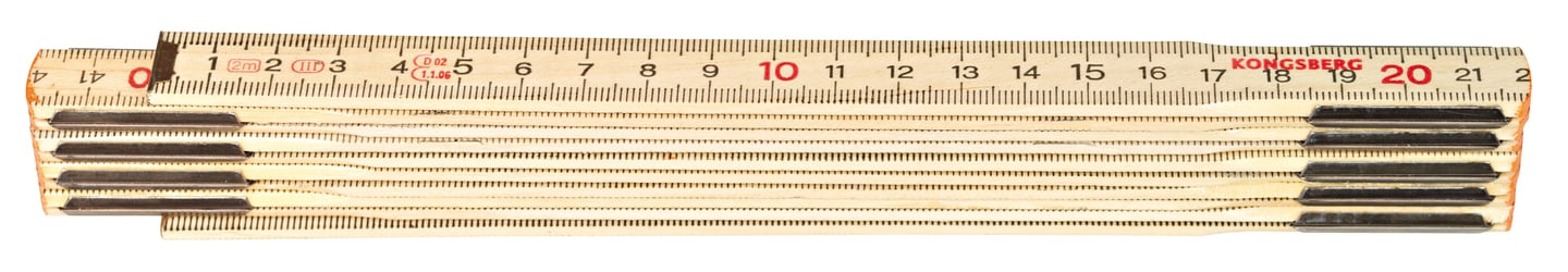 Kongsberg meterstokk i tre