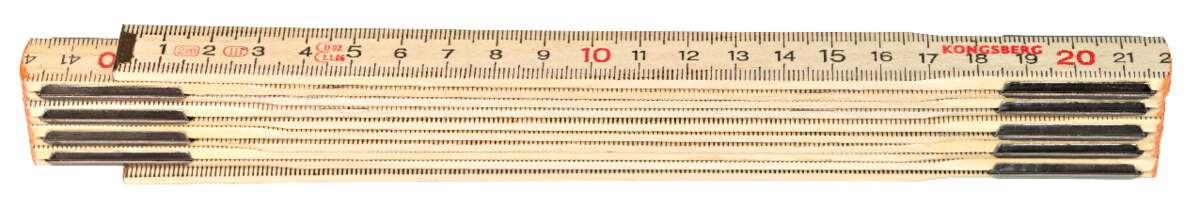 Kongsberg meterstokk i tre