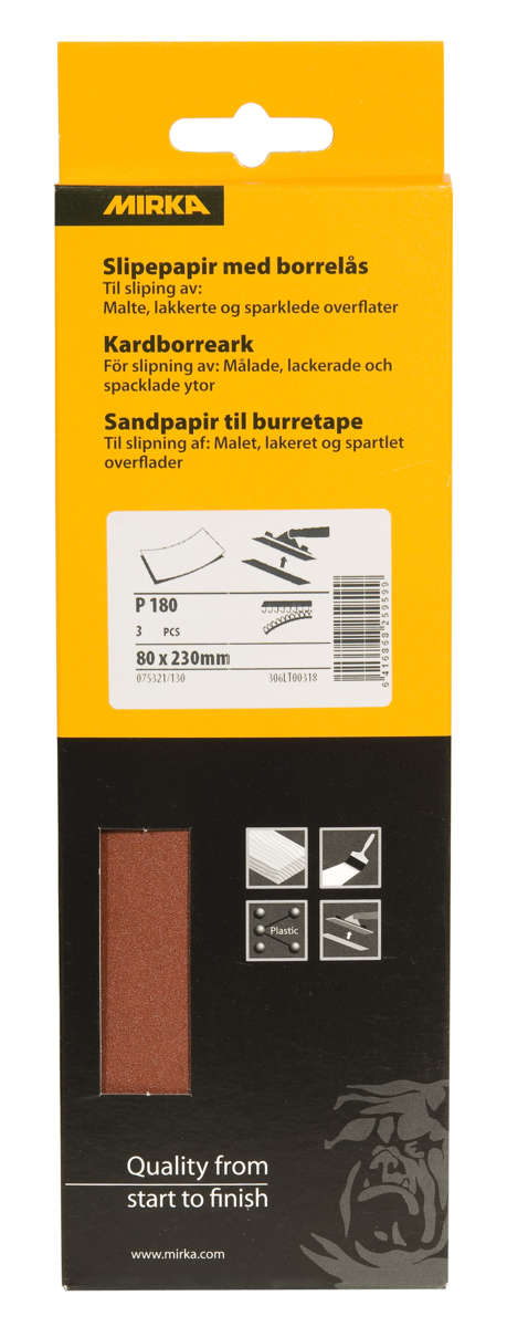Mirka slipepapir 80x230mm Grip P120, 3-P