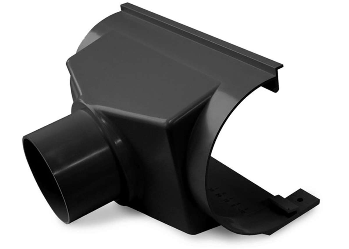 Ekspansasjonstappestykke med overgang til nedløp 10/75 sort