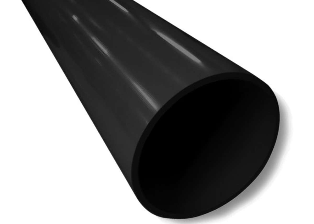 Nedløpsrør 3 meter sort 75mm