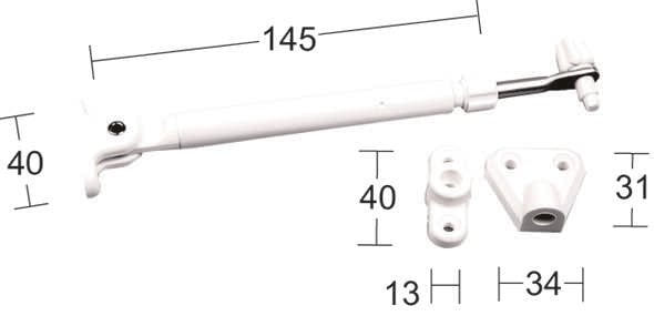 Vindusholder 232 Alu Hvit