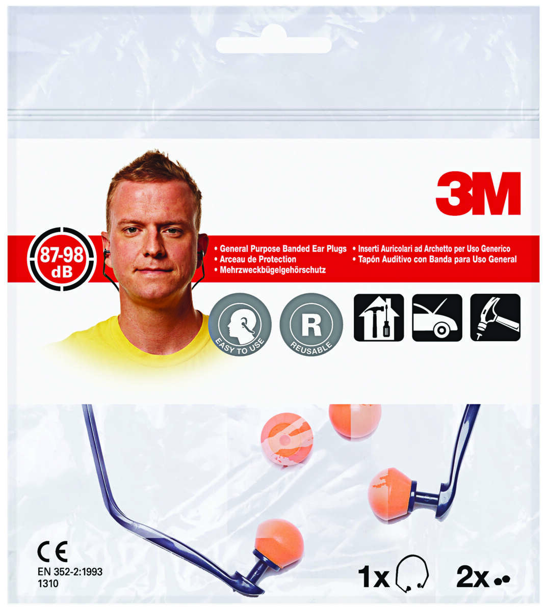 3M Øreplugger 1310C med bøyle