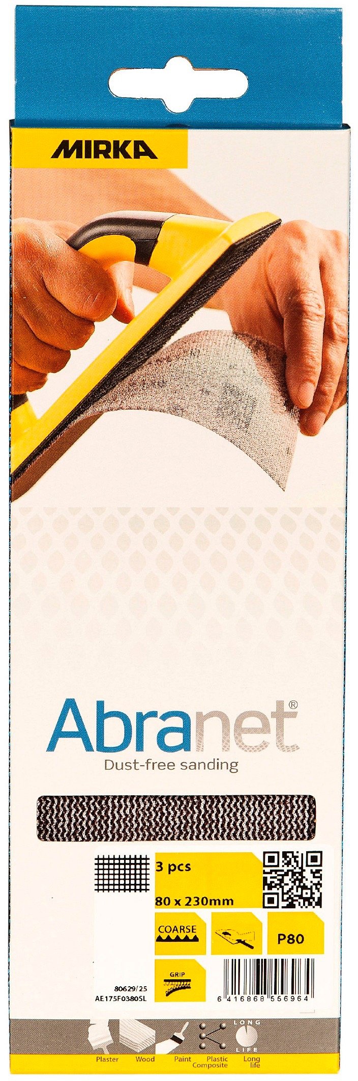 Mirka Abranet 80x230mm Grip P120, 3/frp