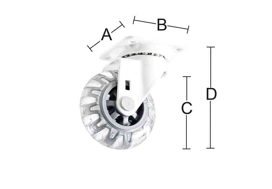 Møbelhjul med plate 4107 sort