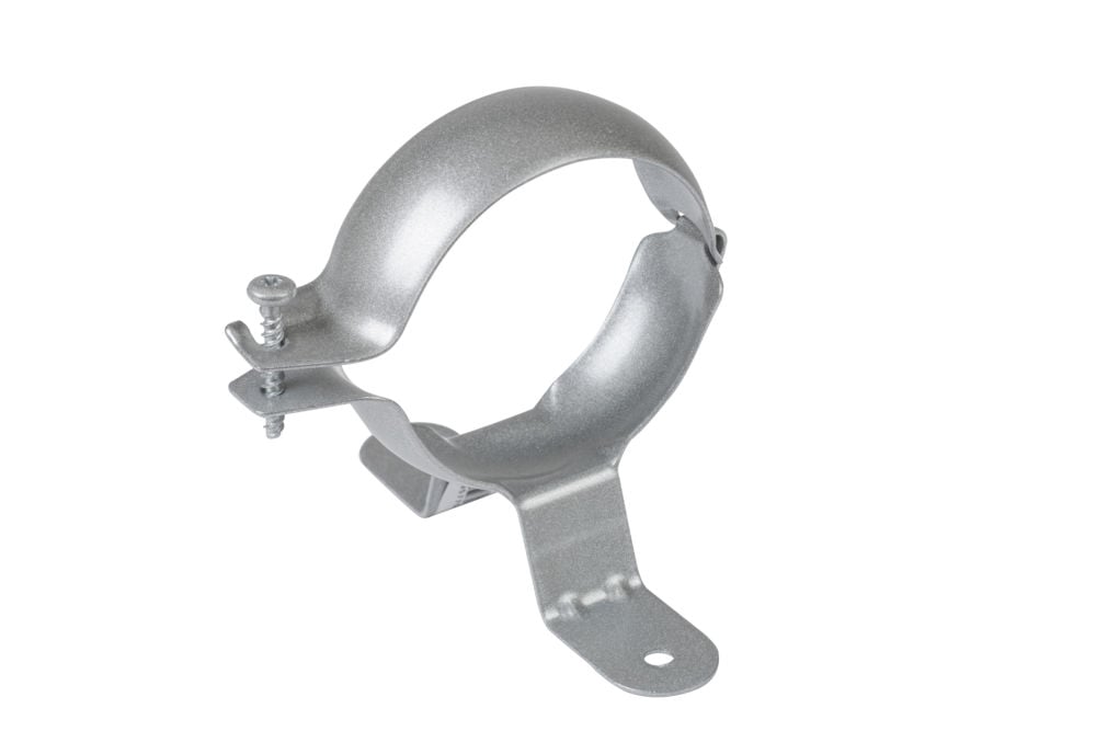 Nedløpsklamme stål 75mm silver n