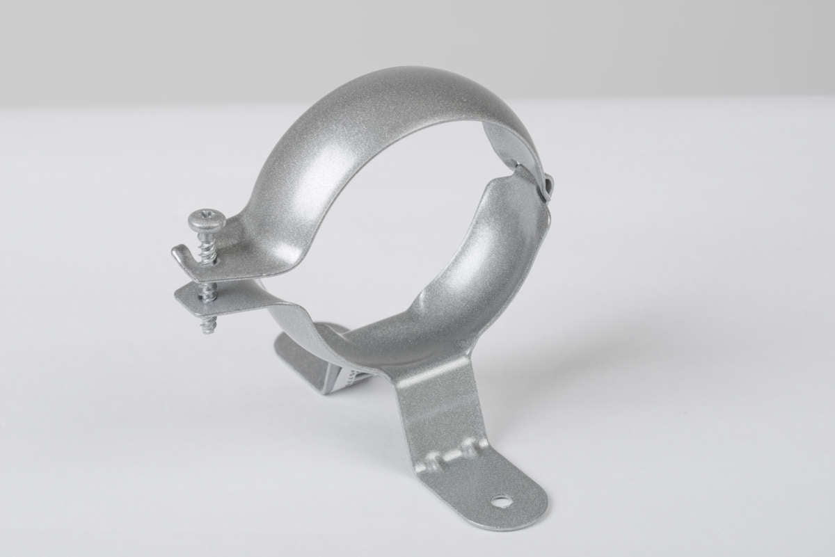 Nedløpsklamme stål 75mm silver n