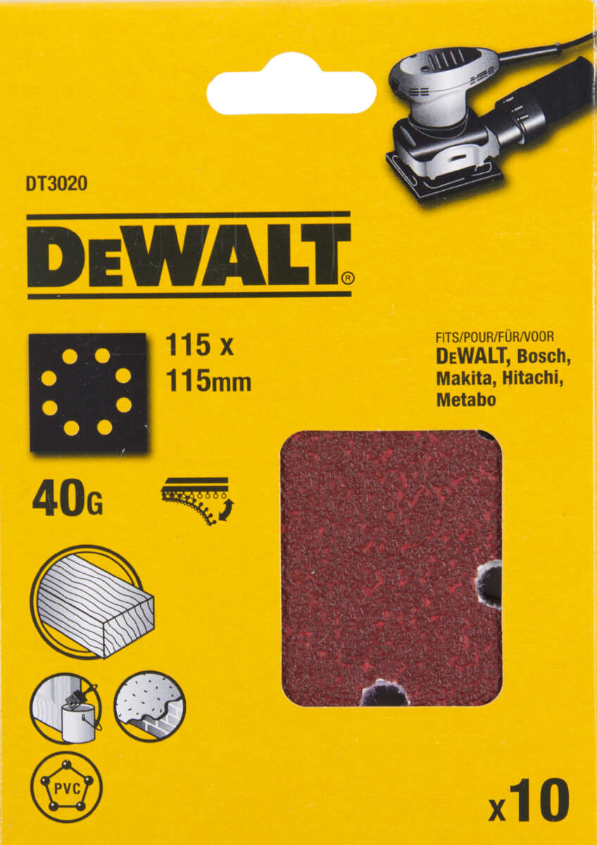DeWalt DT3020 slipepapir 40K 10-pk