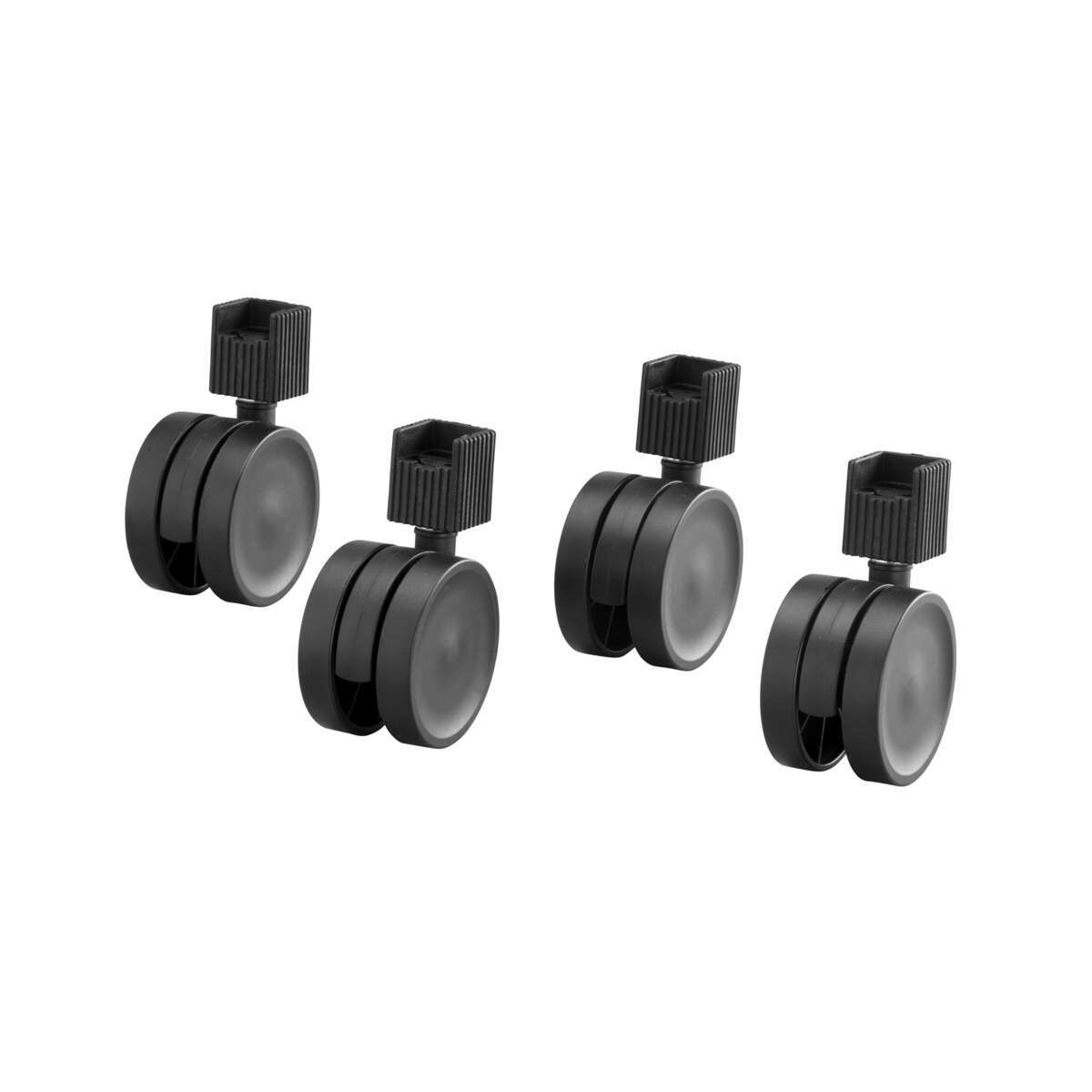 Elfa sort hjulsett til kurvstativ 4-pk