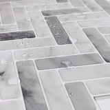 Produkt miniatyrebild Selvklebende flis, Hvit marmor V-Form