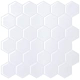 Produkt miniatyrebild Selvklebende flis, Hvit Hexagon 10 pk.
