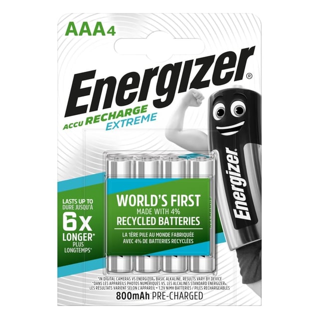 Energizer®oppladbare batterier Extreme 4 pk