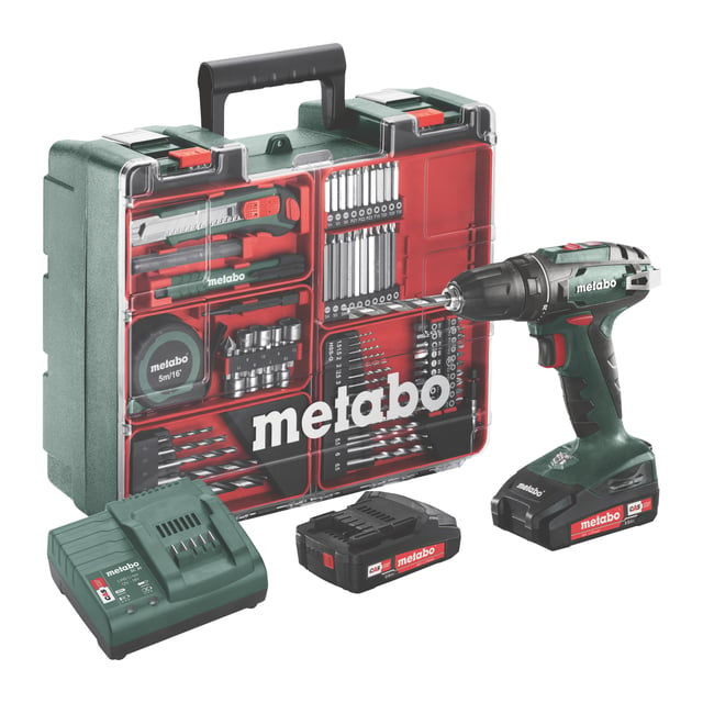 Metabo Workshop BS drill m/2 batterier og bits/bor