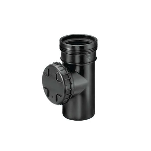 Wafix 110mm sort PP stakerør m/lokk | Obsbygg.no
