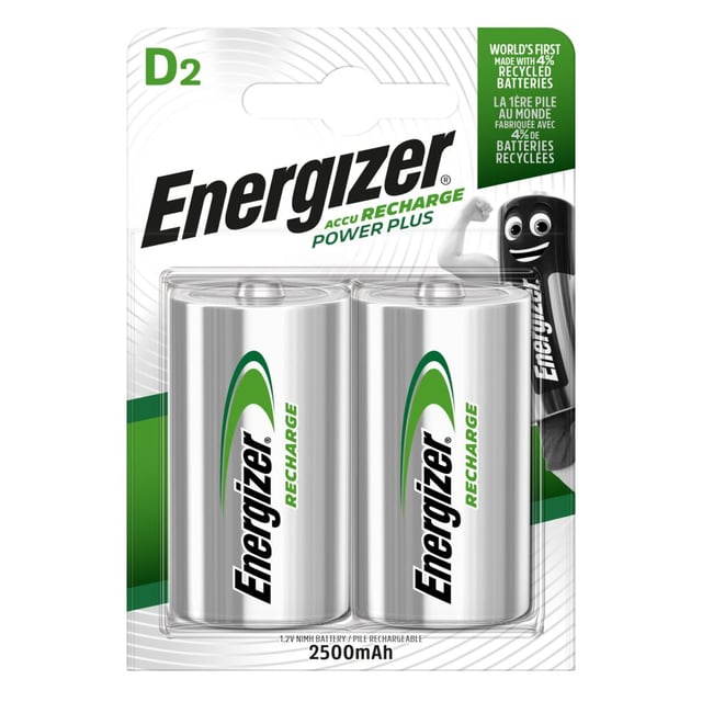 Energizer® AccuRecharge D-batterier