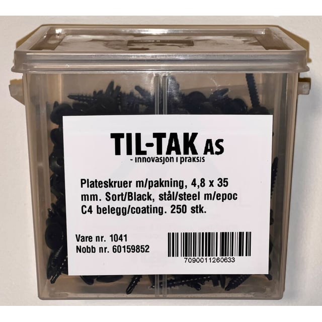 Til-Tak plateskruer m/pakning 4,8 X 35MM