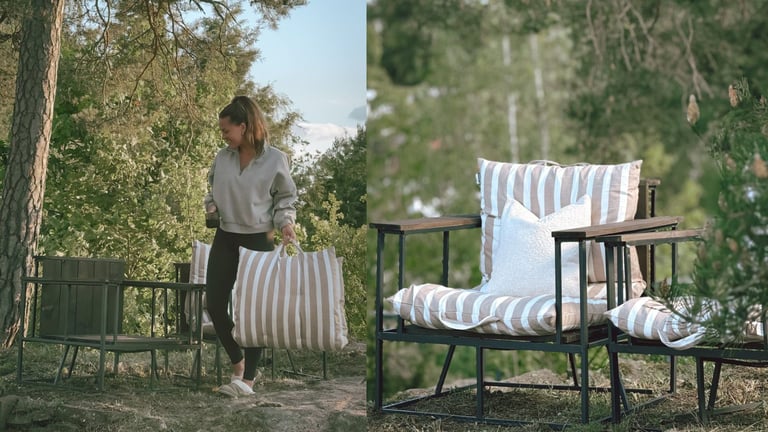 Gi nytt liv til slitte rottingmøbler og lag din egne vri. Slik kan du få stilige utemøbler og samtidig bruke noe du allerede har stående!