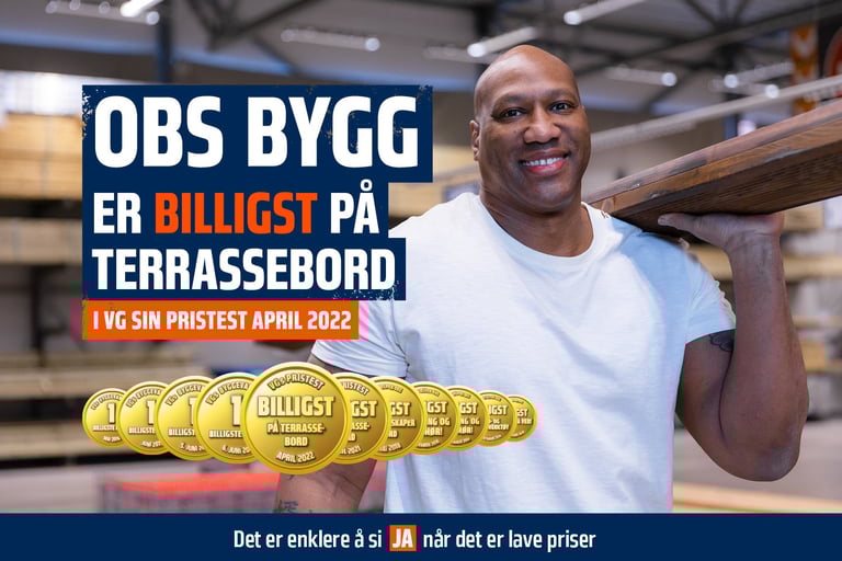 Obs BYGG billigst på terrassebord - igjen!