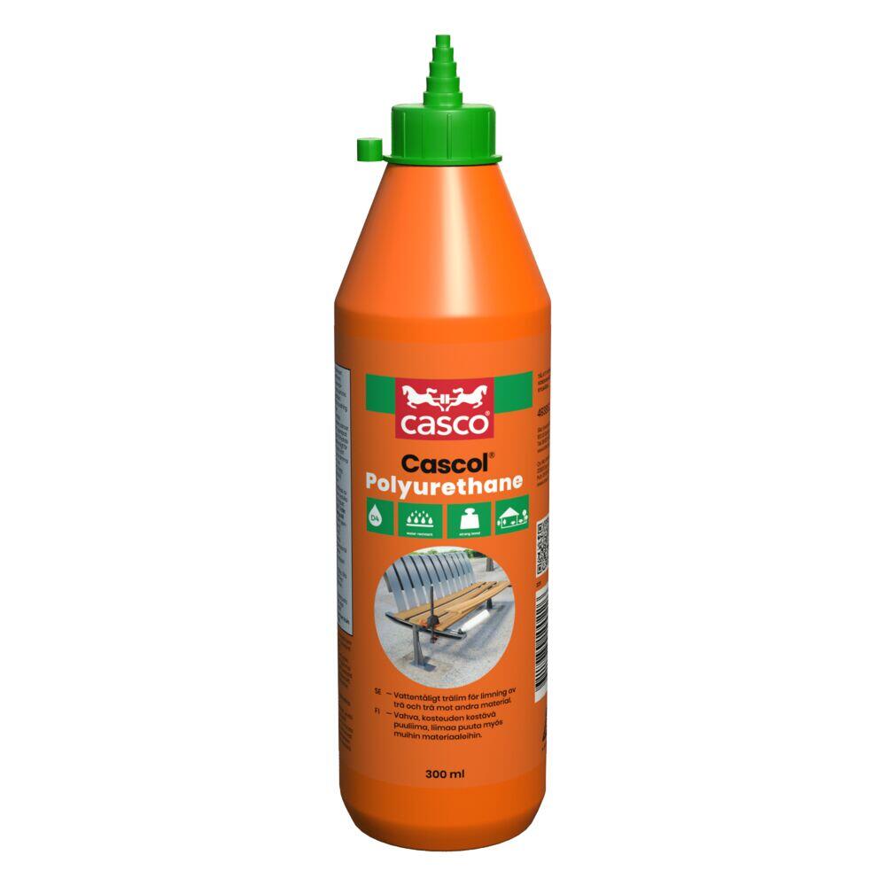 Bilde av Casco Cascol Polyurethane trelim Et sterkt og fuktbestandig polyuretanbasert lim som limer tre mot tre mot andre materialer, som metall, hardplast, lakkerte flater, stein og keramikk.