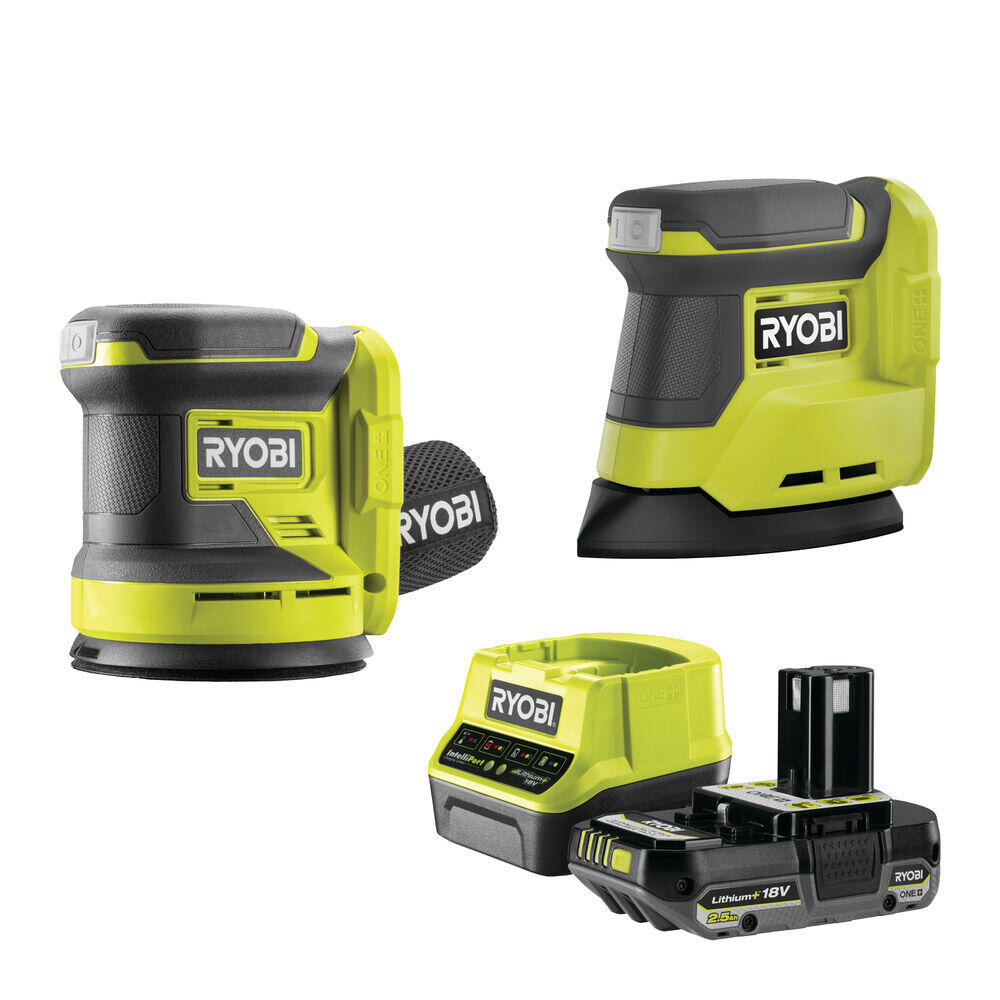 Ryobi RCK182S-1C20G eksenter-og deltasliper m/batteri