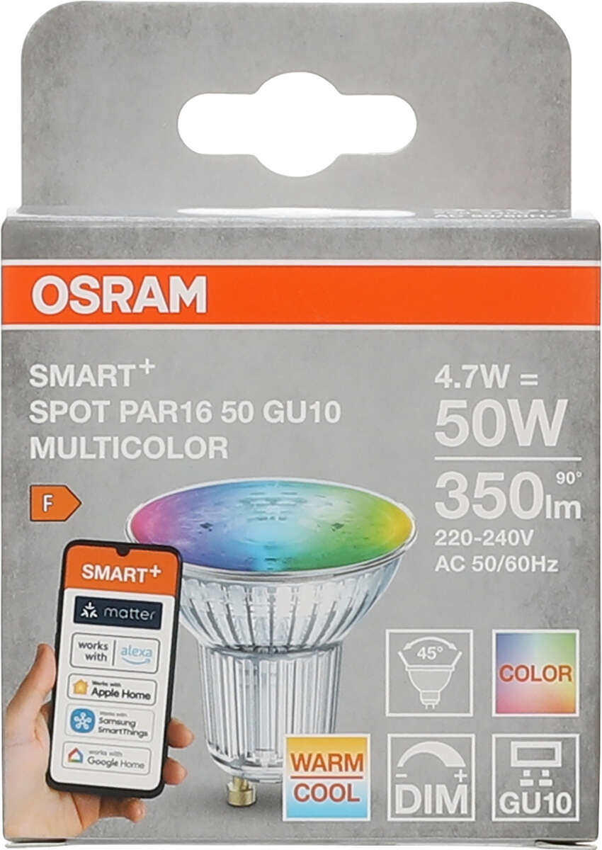 OSRAM SMART+ WiFi LED-pære GU10, 4,7 W, CCT, RGB dimbar