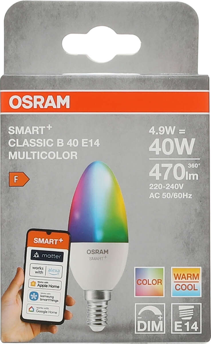 OSRAM SMART+ MATTER Multicolor Classic B40 4.9W E14