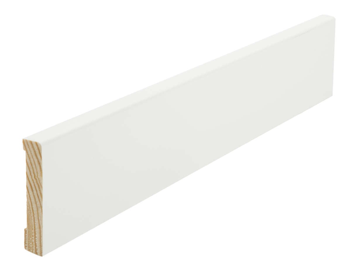 Combiwood 12x58x4400 gulvlist rund malt i Klassisk hvit