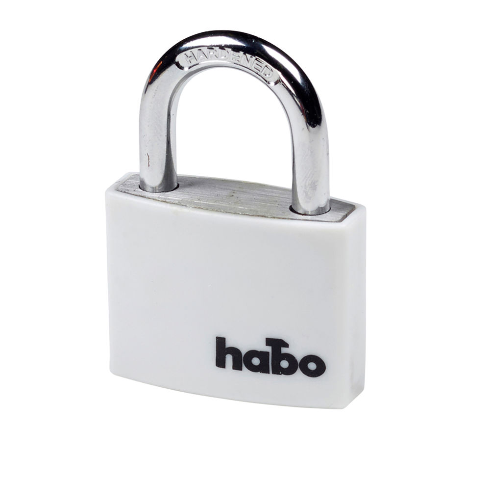 Habo Hengelås 703-40 Hvit Hengelås 703-40. Dobbelboltet bøyle.