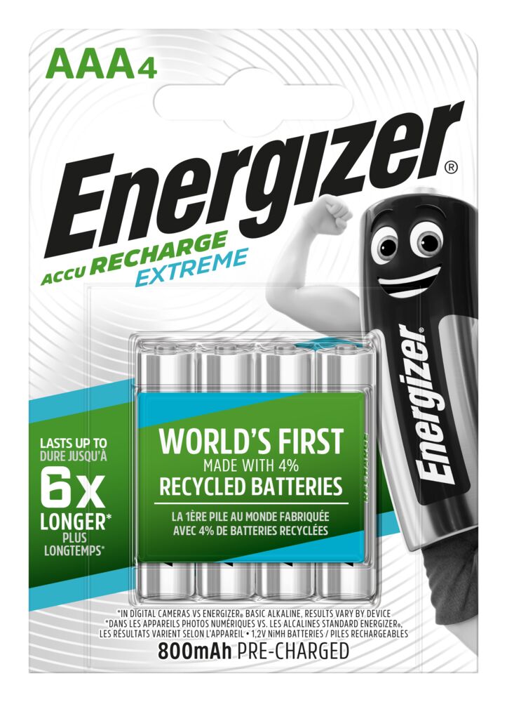 Energizer®oppladbare batterier Extreme 4 pk