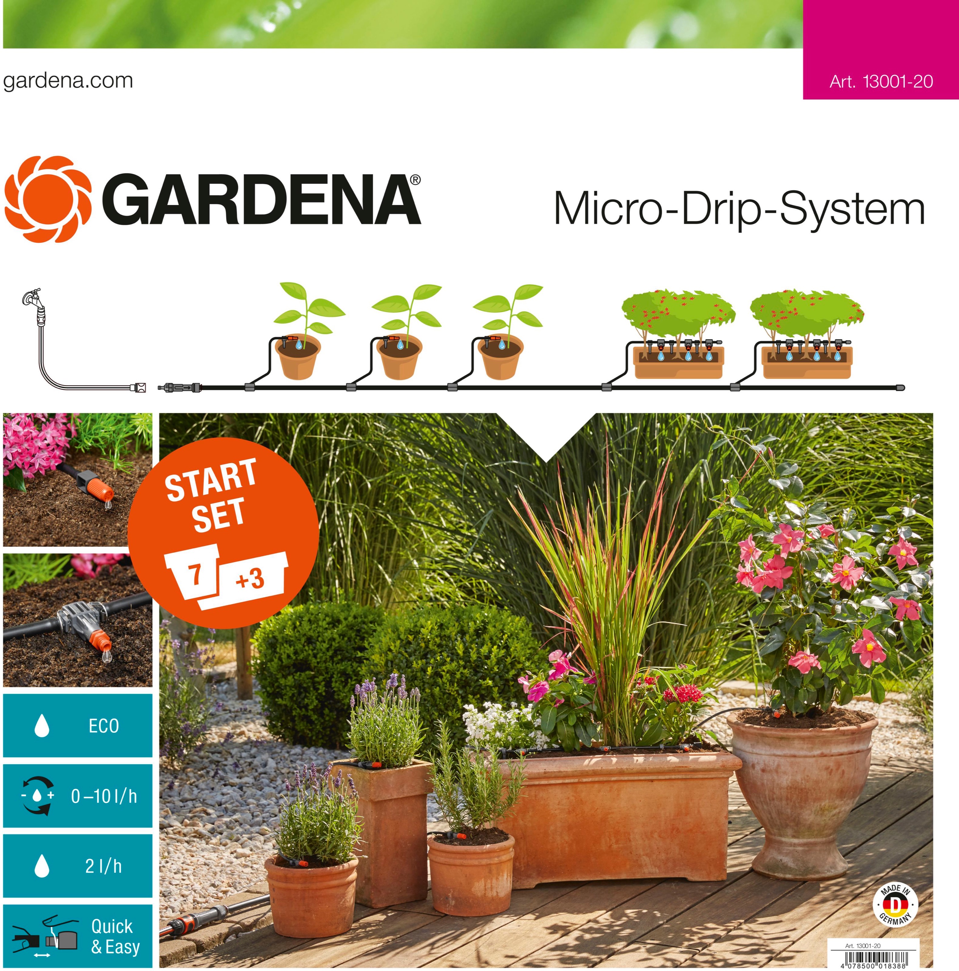 Produkt miniatyrebild Gardena dryppvanning sett for blomsterpotter