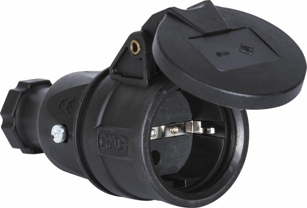 Skjøtekontakt svart jord lokk