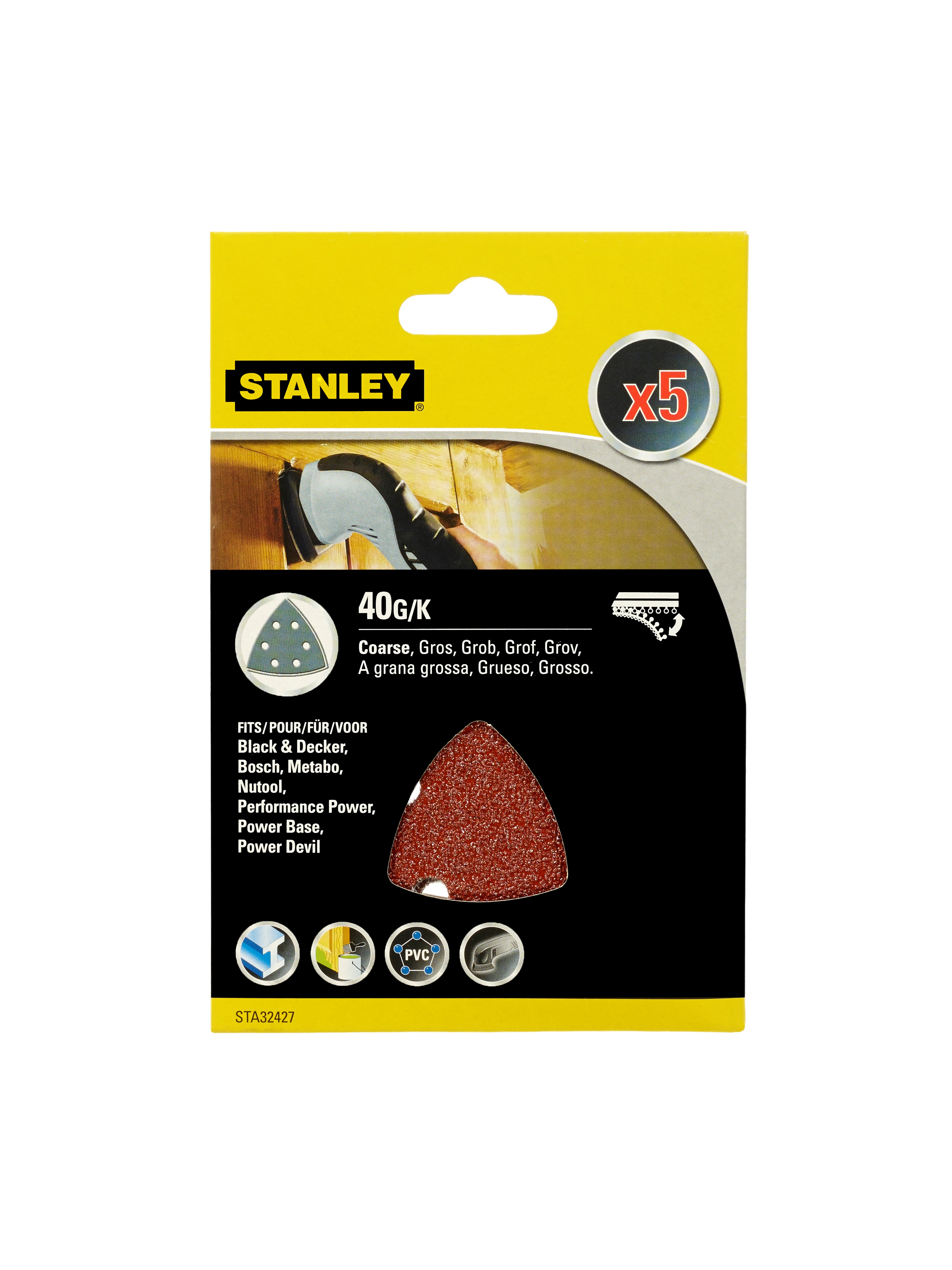 Produkt miniatyrebild Stanley STA33466 Delta slipepapir