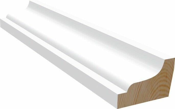 Bilde av 21x45x4400 Taklist Taklist i malt furu som skjuler overgangen mellom tak og vegg.