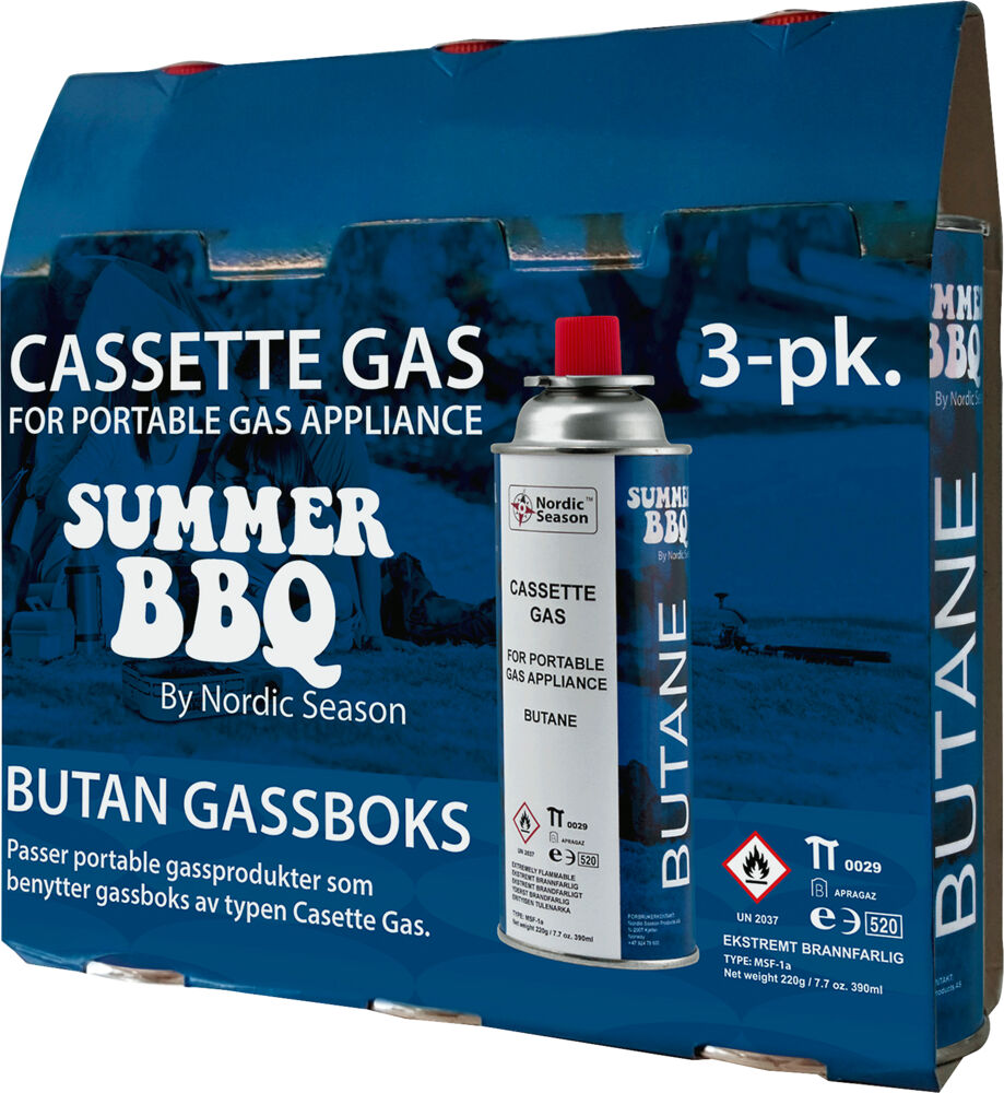 Produkt miniatyrebild Nordic Season Summer BBQ gassboks 3-pk