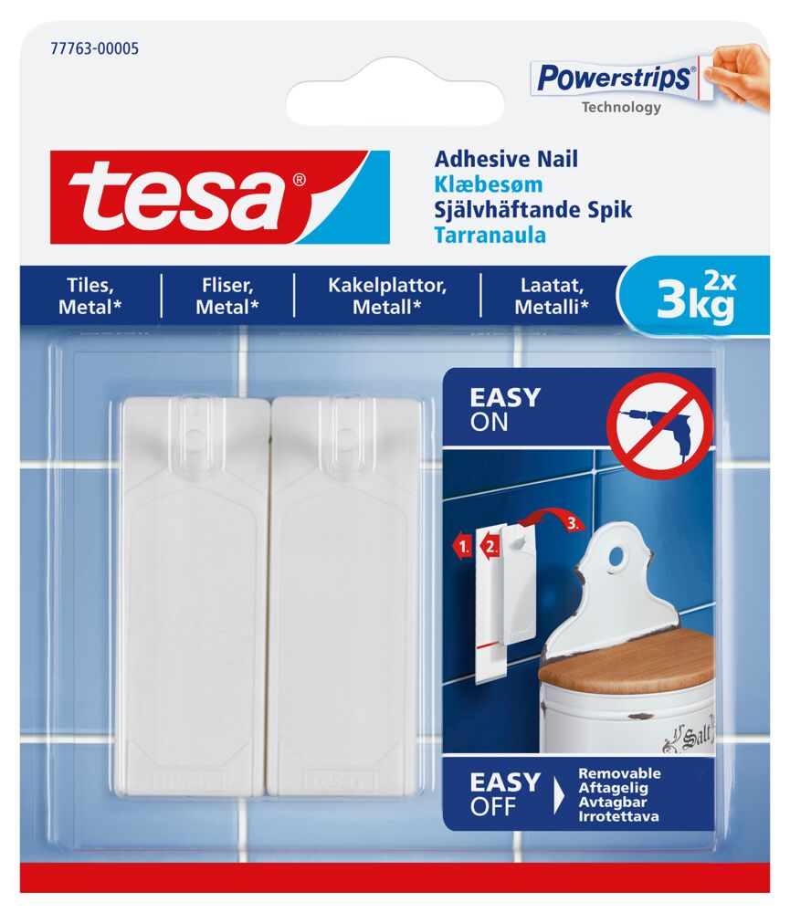 Produkt miniatyrebild Tesa limspiker for fliser og metall 2 stk.