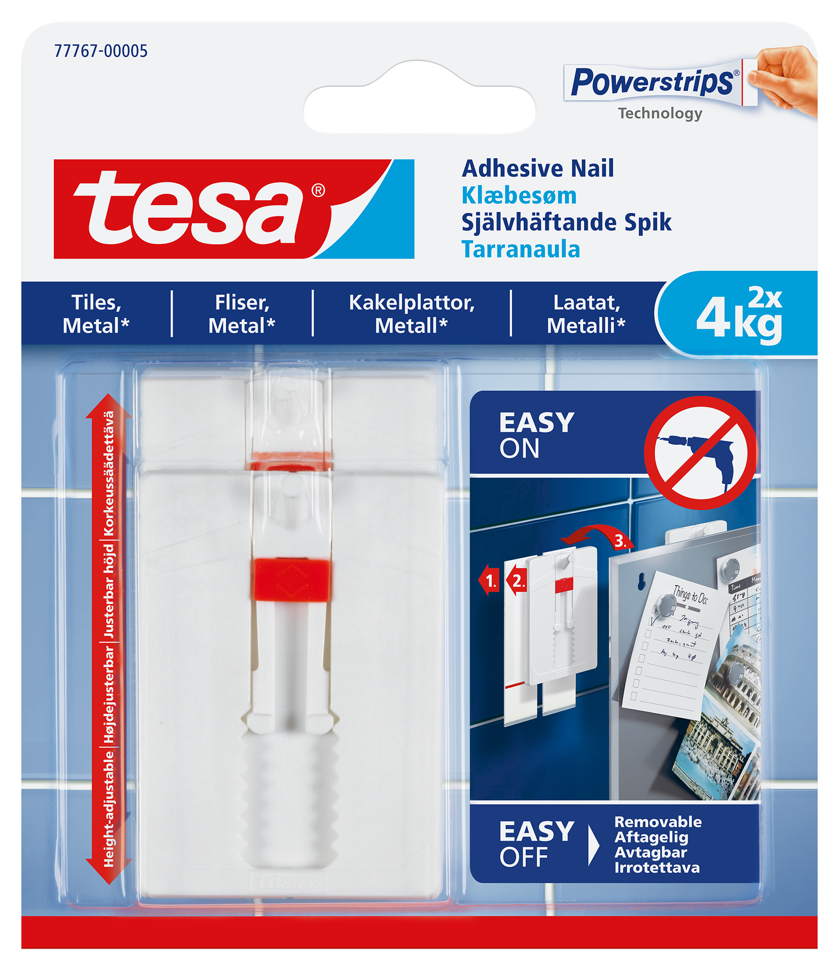 Produkt miniatyrebild Tesa justerbar limspiker for fliser 2 stk.