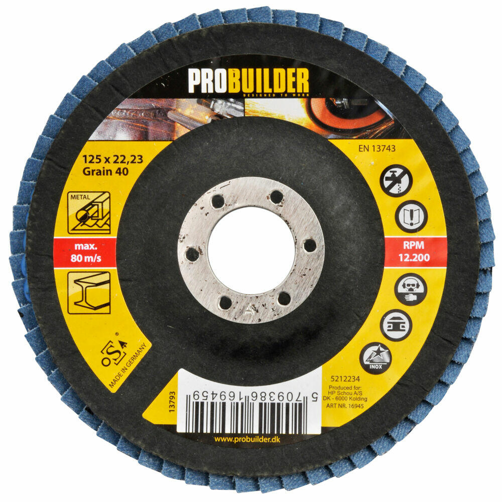 Slipeskive 125MM K40 Probuilder